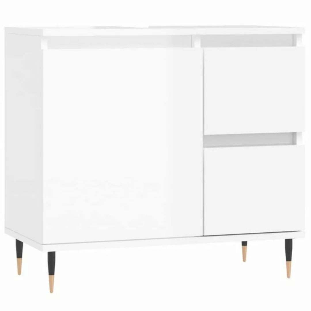 vidaXL Hochschrank Badschrank Hochglanz-Weiß 30x30x190 cm Holzwerkstoff (1- günstig online kaufen