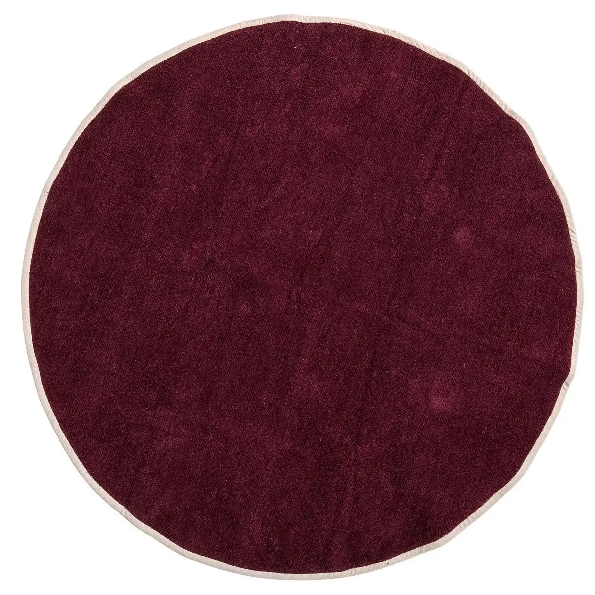 Runder Teppich aus Baumwolle in Rot günstig online kaufen