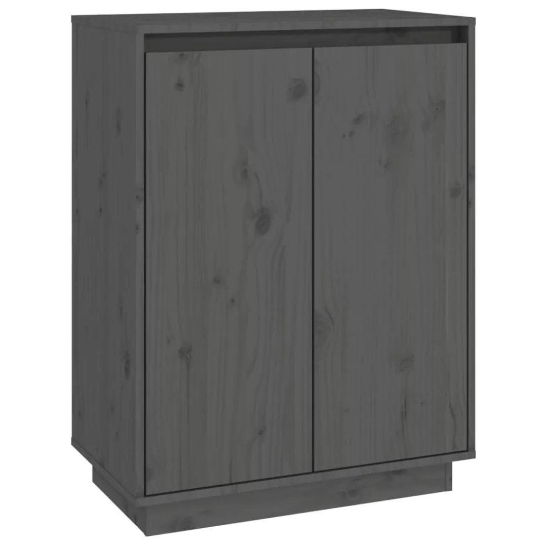 Vidaxl Schuhschrank Grau 60x35x80 Cm Massivholz Kiefer günstig online kaufen