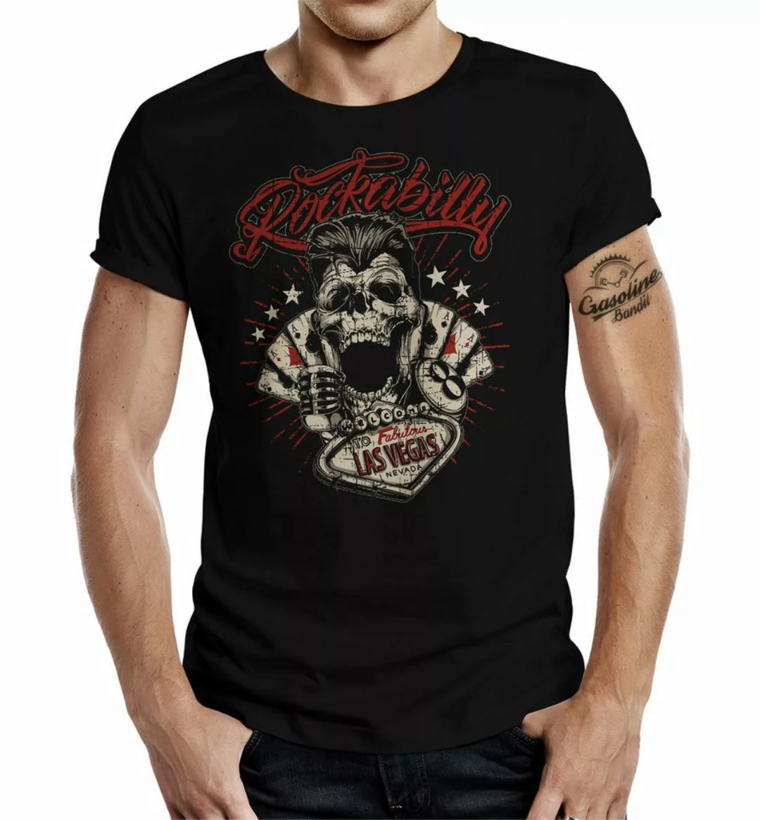 GASOLINE BANDIT® T-Shirt im Original Biker Rockabilly Design: Las Vegas günstig online kaufen