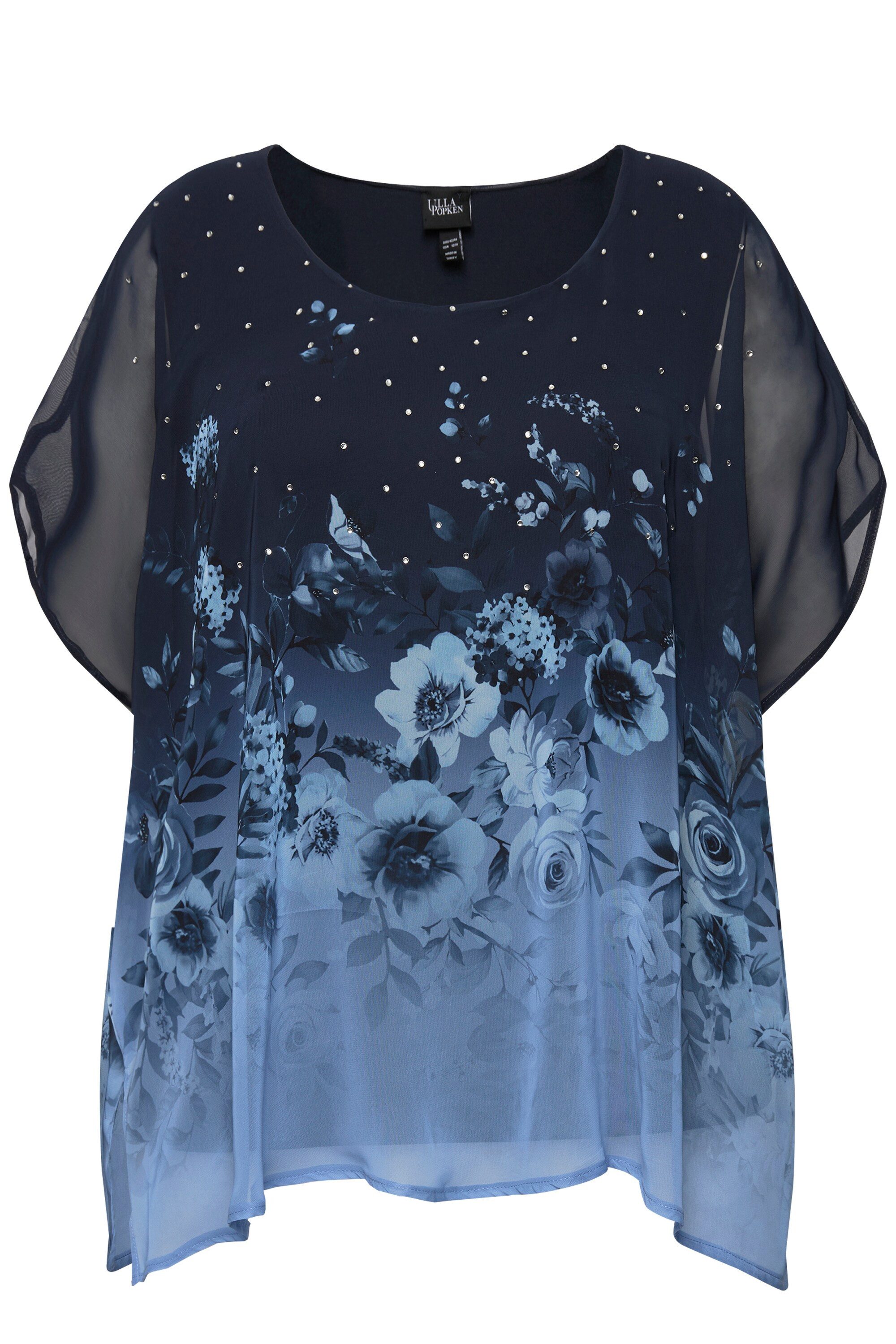 Ulla Popken Druckbluse Blusenshirt oversized Chiffon günstig online kaufen