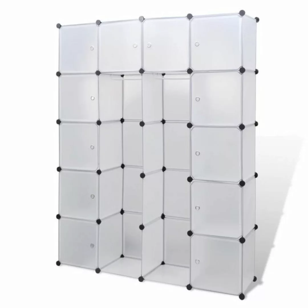 vidaXL Kleiderschrank Modularer Schrank mit 14 Fächern Weiß 37x146x180,5 cm günstig online kaufen