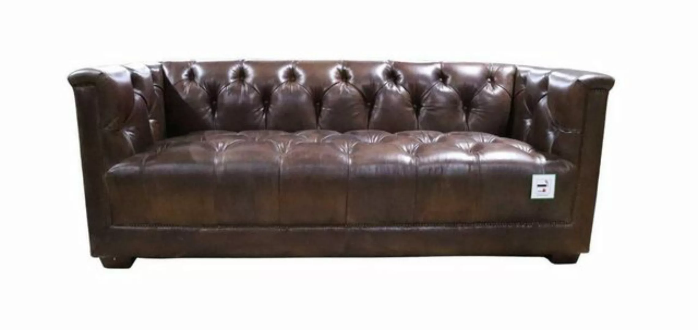 JVmoebel Sofa Sofa 3 Sitzer Chesterfield 3-Sitzer Vintage Braunes Shabby Le günstig online kaufen