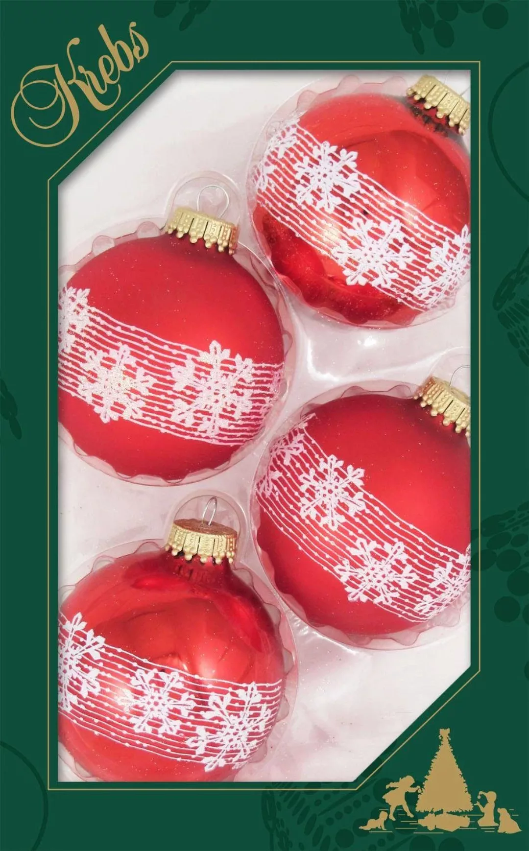 Krebs Glas Lauscha Weihnachtsbaumkugel "Schneekristall, Weihnachtsdeko rot, günstig online kaufen