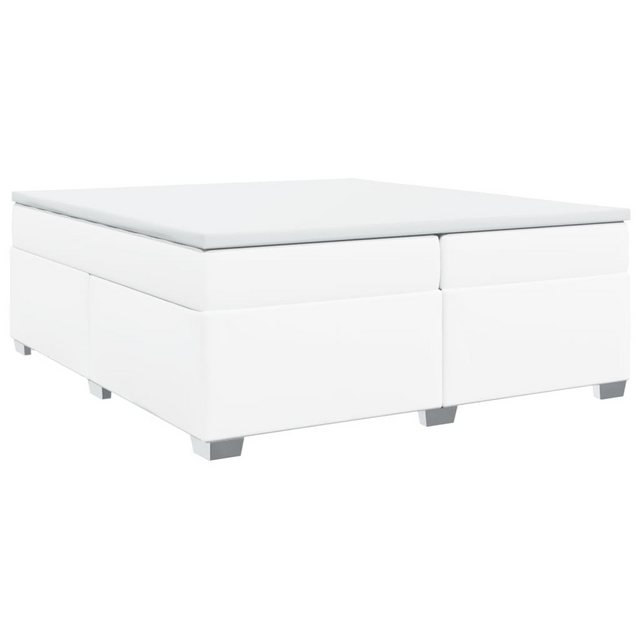 vidaXL Bett Boxspringbett mit Matratze Weiß 200x200 cm Kunstleder günstig online kaufen