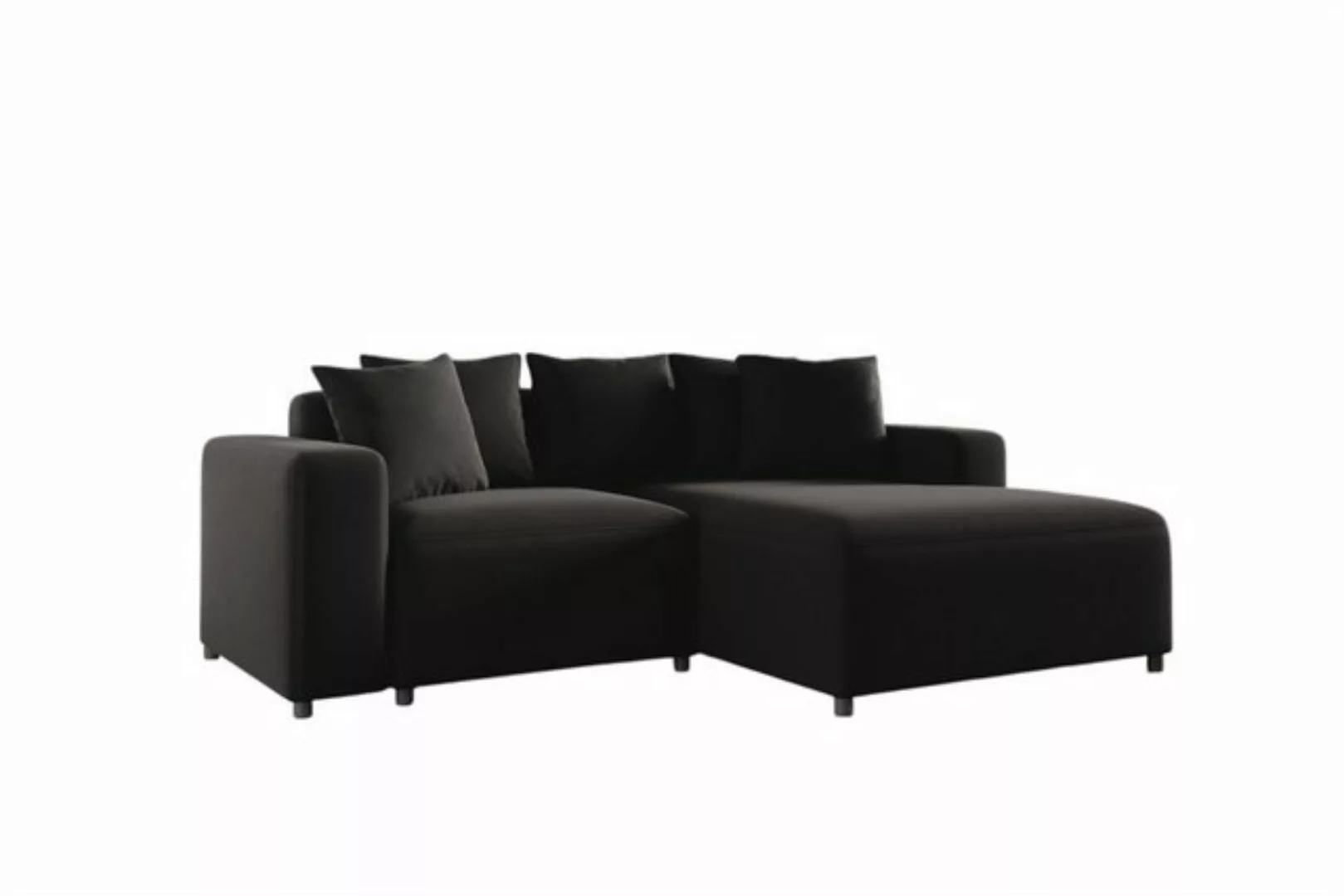 Fun Möbel Ecksofa Designersofa MEGAN XS in Stoff Salvador, inkl. 5 Zierkiss günstig online kaufen