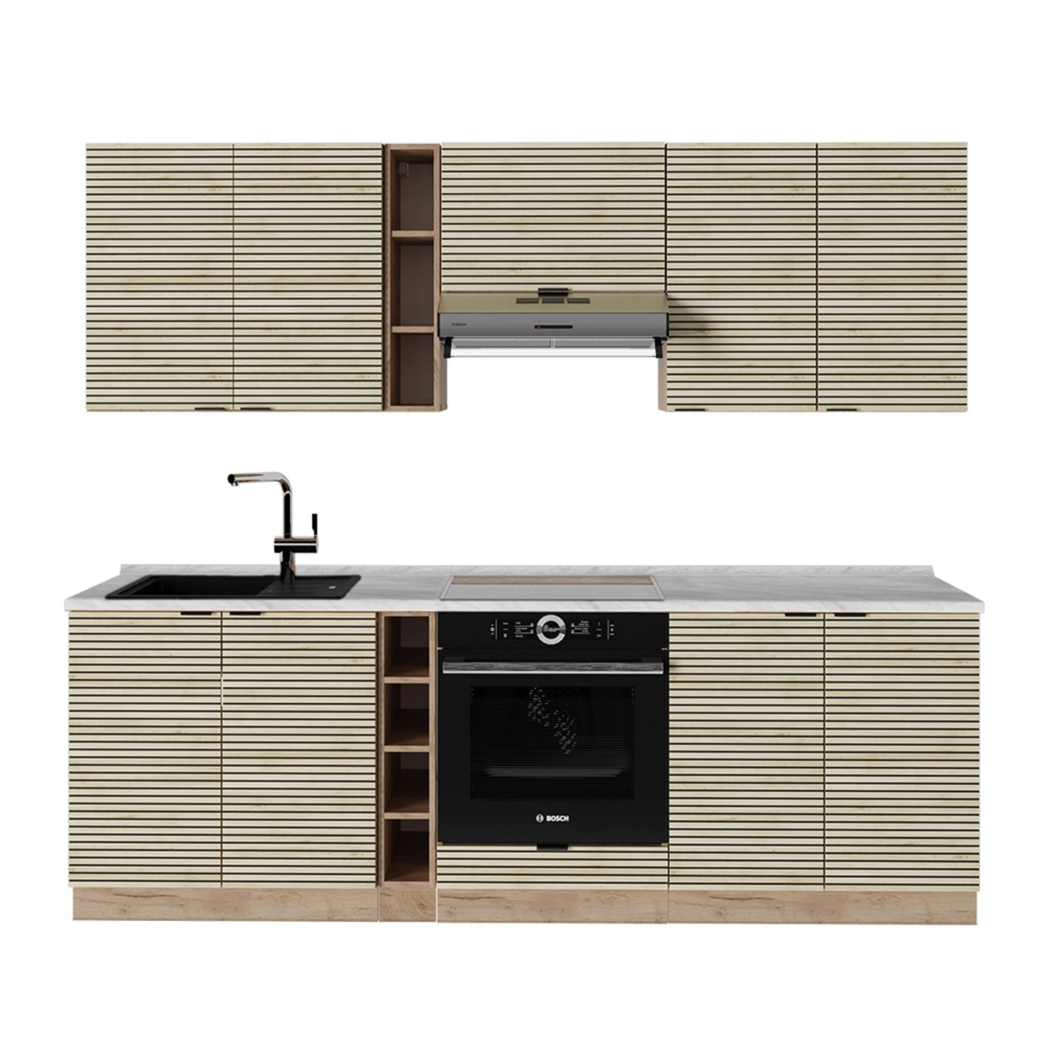 Vicco Küchenzeile R-Line, Weiß/Anthrazit, 300 cm, günstig online kaufen