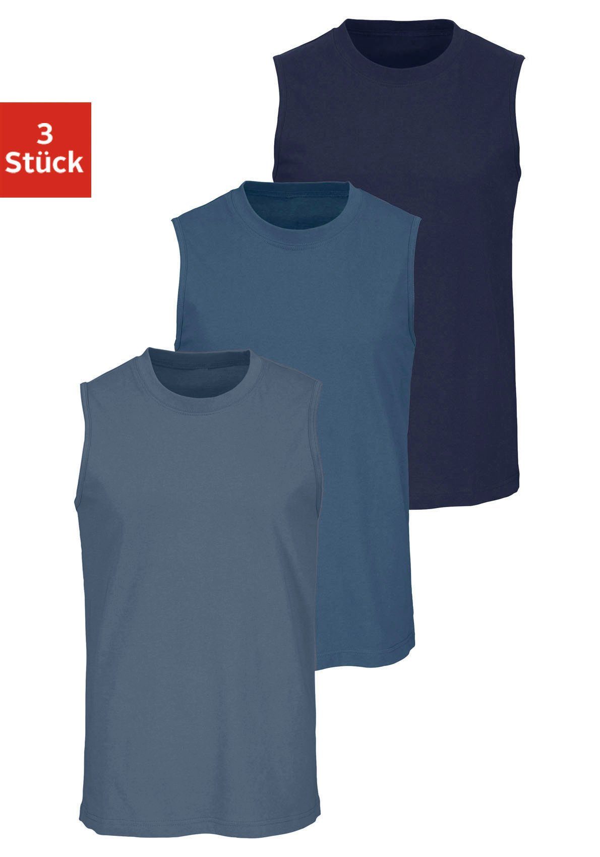 H.I.S Muscleshirt, (Packung, 3 tlg.), mit Rundhalsausschnitt günstig online kaufen