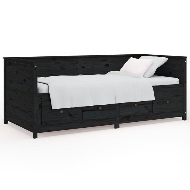 vidaXL Gästebett Tagesbett Gästebett Schwarz 100x200 cm Massivholz Kiefer B günstig online kaufen