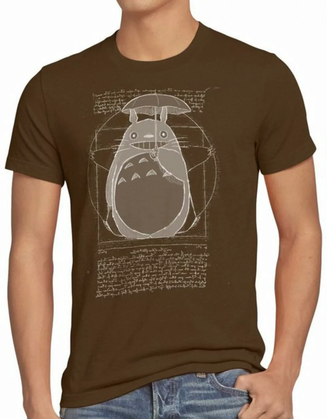 style3 Print-Shirt Herren T-Shirt Vitruvianischer Totoro neko mein nachbar günstig online kaufen