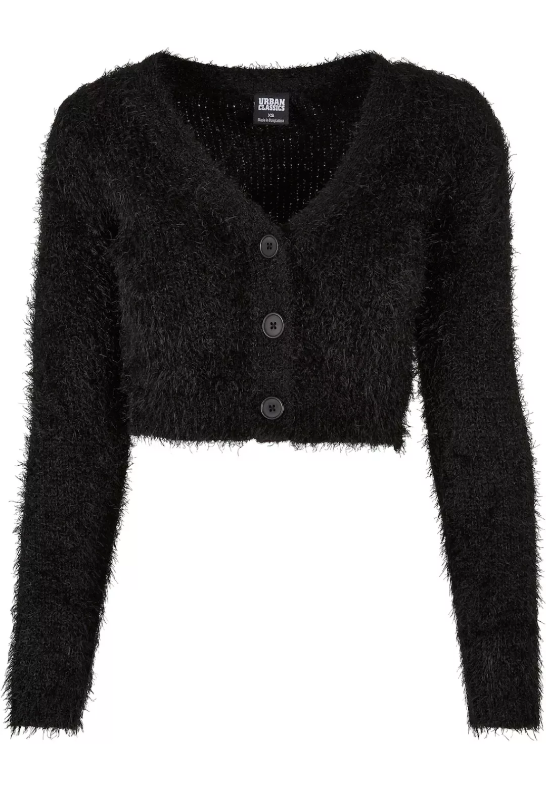 URBAN CLASSICS Strickjacke "Urban Classics Damen Ladies Cropped Feather Car günstig online kaufen