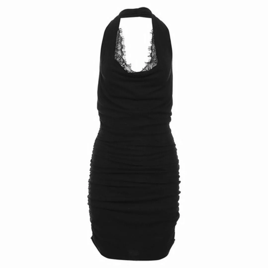 ZWY Dirndl Einfarbiges schmal geschnittenes kurzes Neckholder-Kleid Eleganz günstig online kaufen