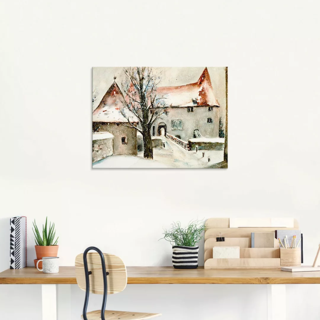 Artland Glasbild "Winter auf der Burg", Gebäude, (1 St.), in verschiedenen günstig online kaufen