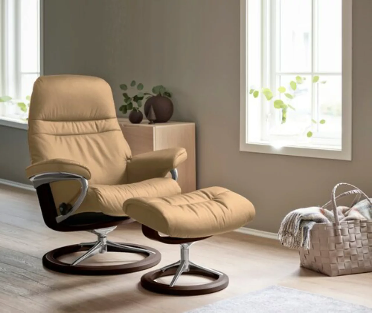 Stressless Relaxsessel "Sunrise", (Set, Relaxsessel mit Hocker), mit Signat günstig online kaufen