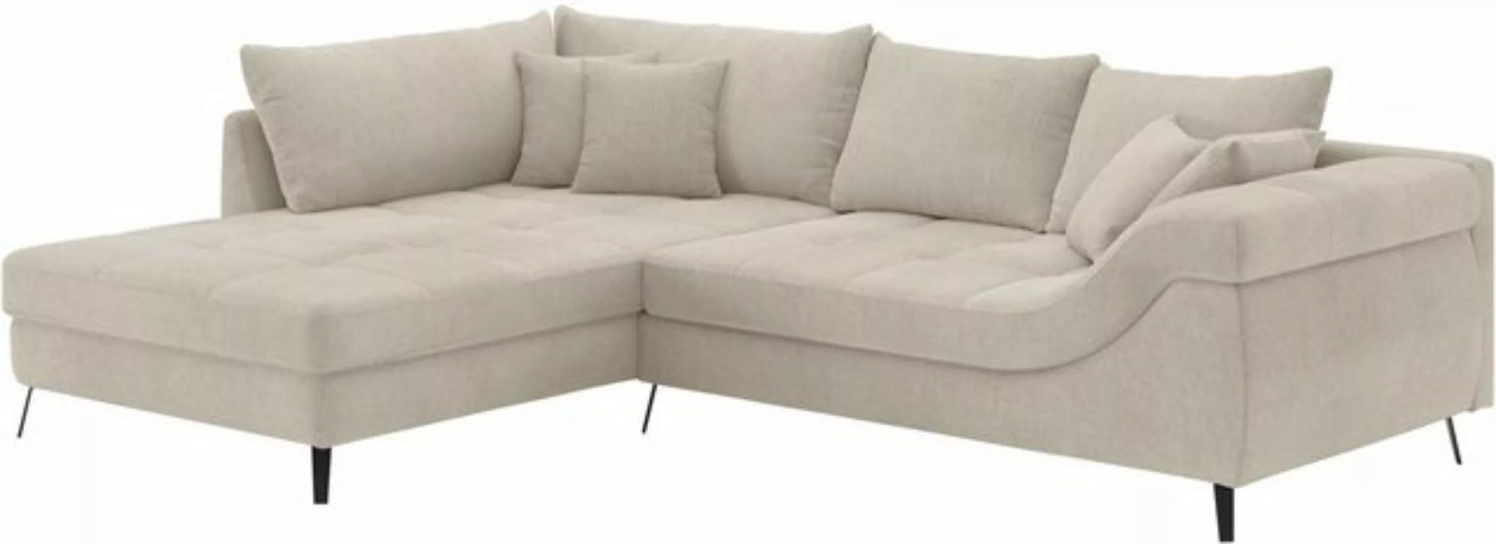 INOSIGN Ecksofa "Portofino", 4 Bezugsqualitäten, 13,5 cm hohe Metall-Profil günstig online kaufen