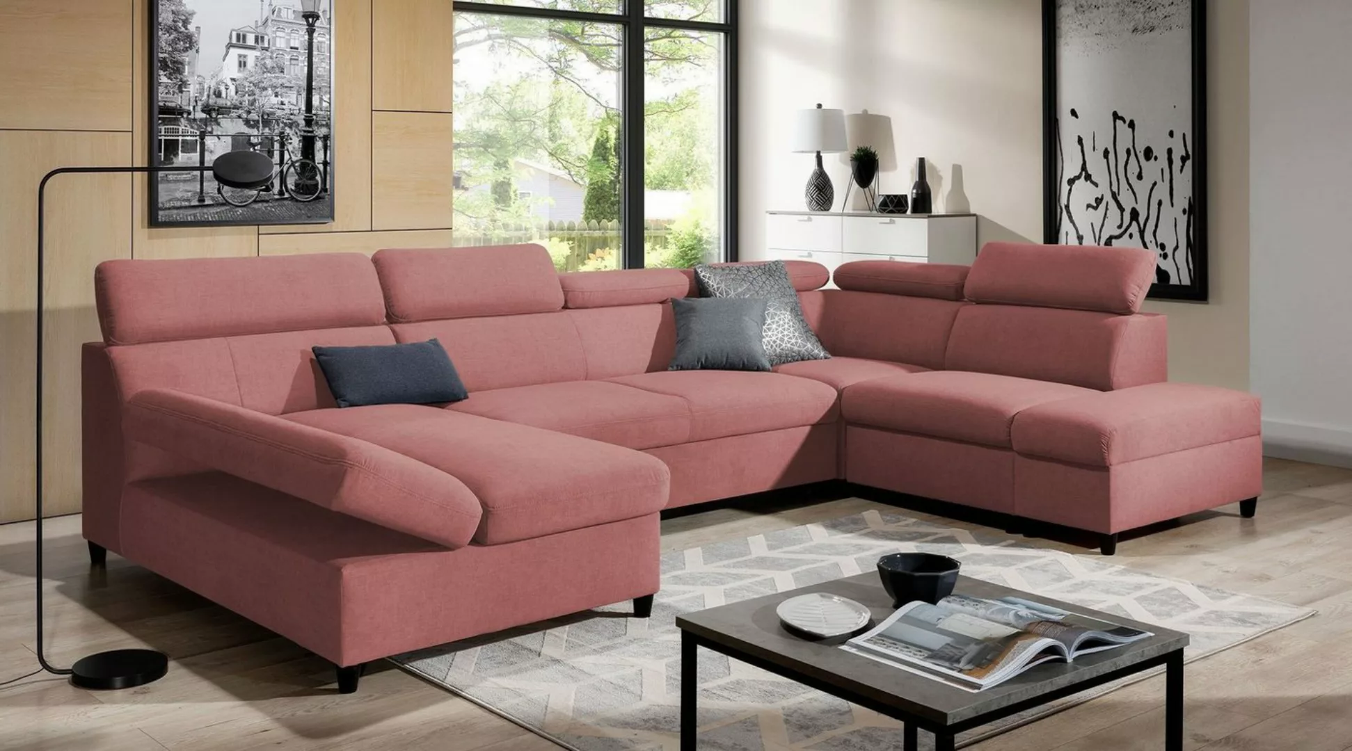 Stylefy Wohnlandschaft Lotos, U-Form, Sofa, Armlehnenverstellung günstig online kaufen