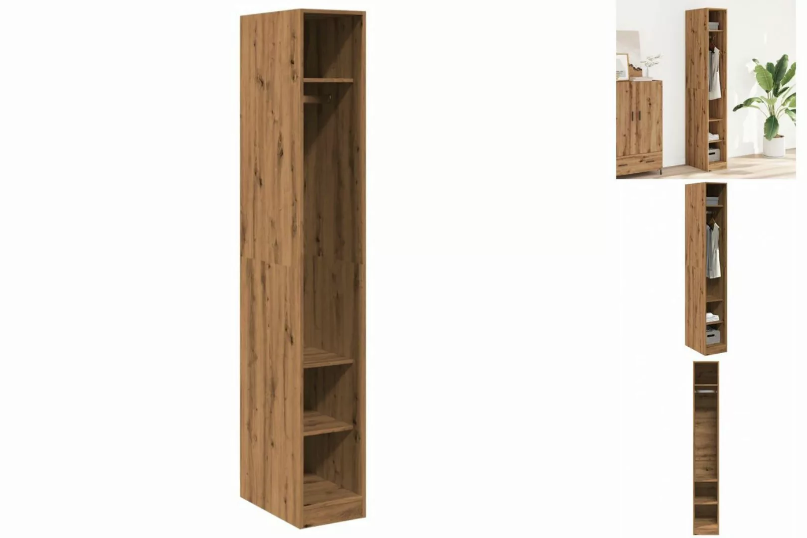 vidaXL Kleiderschrank Kleiderschrank Artisan-Eiche 30x50x200 cm Holzwerksto günstig online kaufen