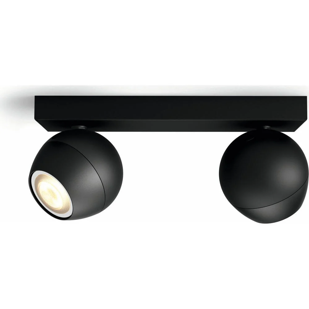 Philips Hue Bluetooth White Ambiance LED Deckenspot Buckram in Schwarz 2x 5 günstig online kaufen