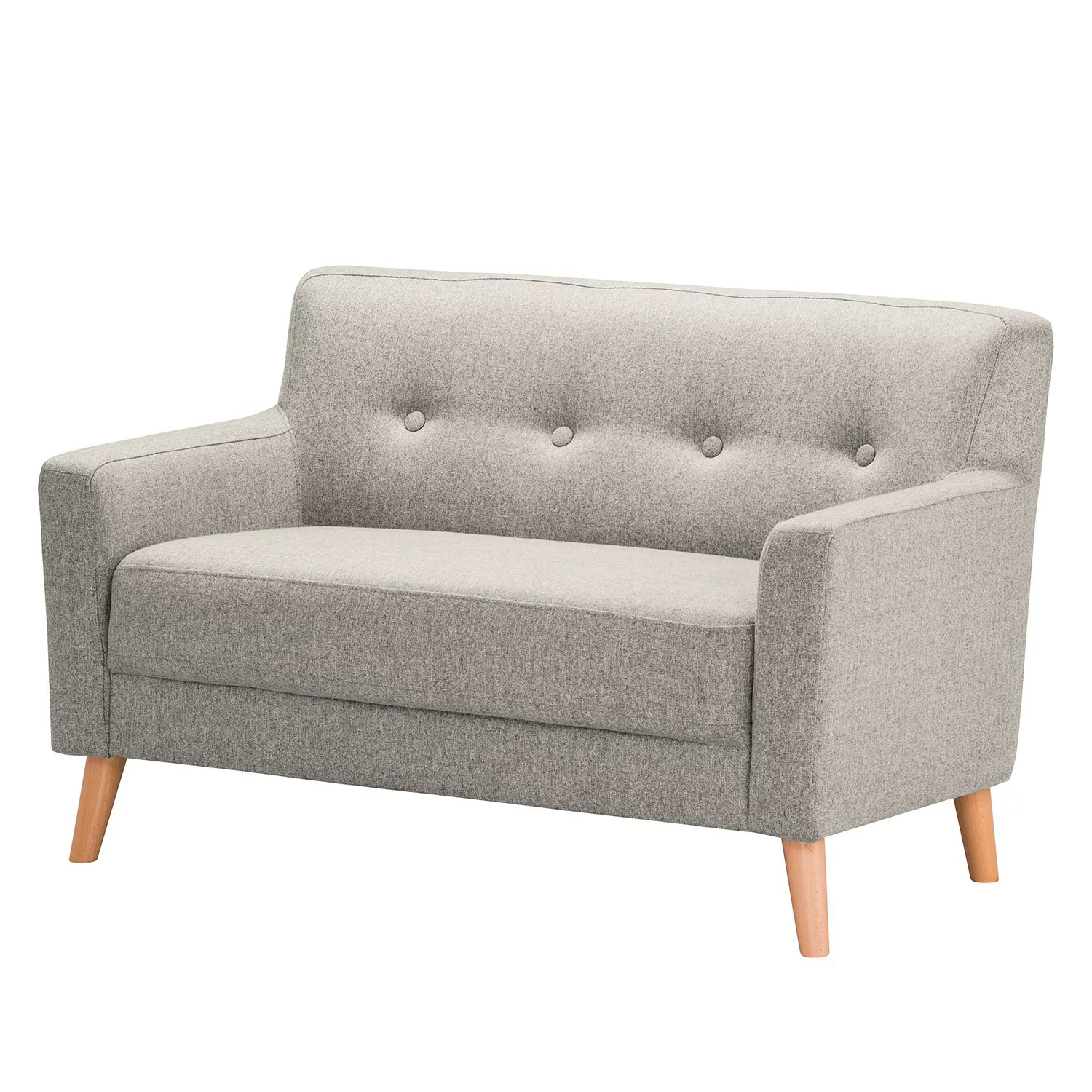 home24 Norrwood Sofa Bette I 2-Sitzer Grau Webstoff 130x82x80 cm günstig online kaufen
