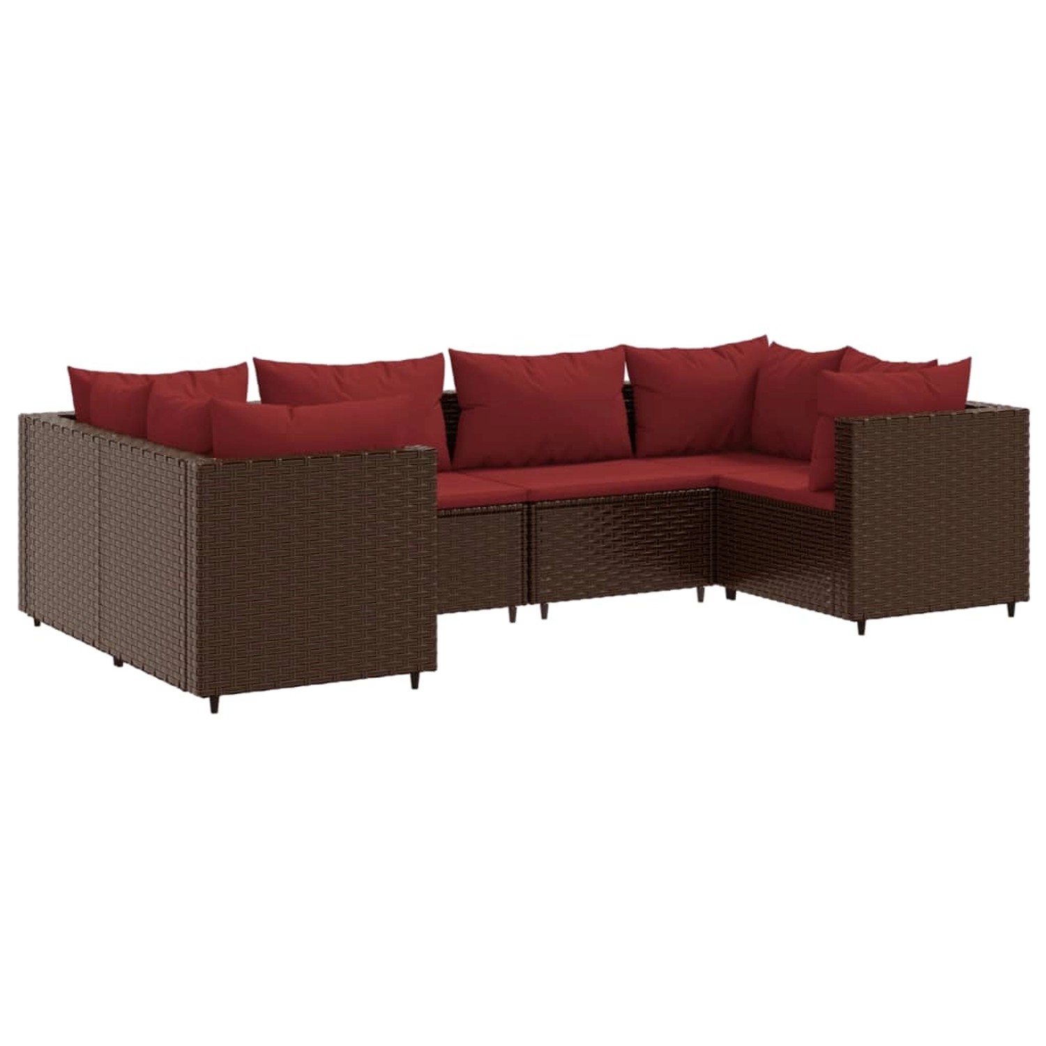 vidaXL 6-tlg Garten-Lounge-Set mit Kissen Braun Poly Rattan Modell 13 günstig online kaufen