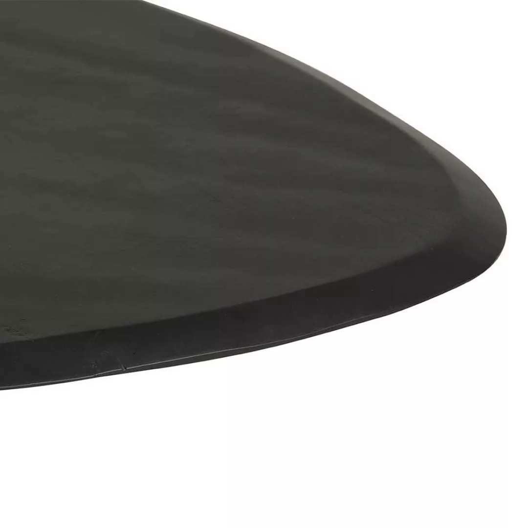 Wohnzimmertisch Mangoholz schwarz mit ovaler Tischplatte 47 cm hoch günstig online kaufen