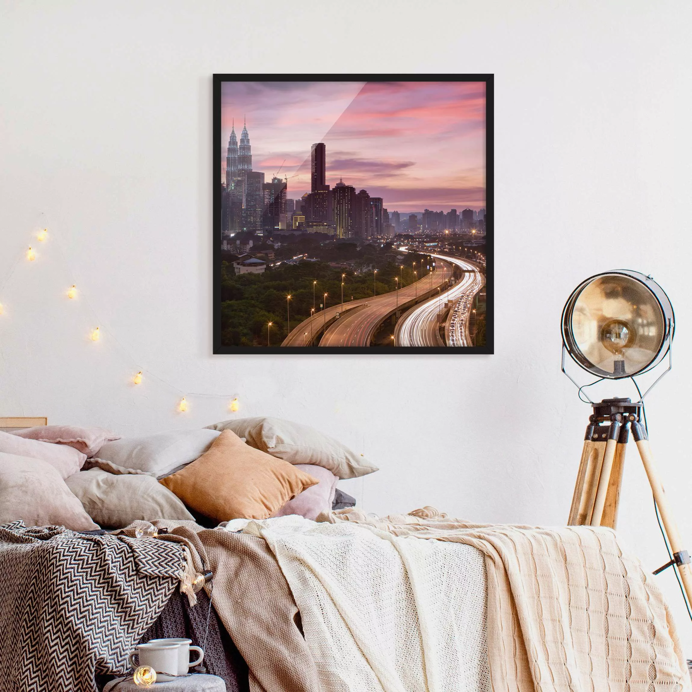 Bild mit Rahmen Architektur & Skyline - Quadrat Kuala Lumpur günstig online kaufen