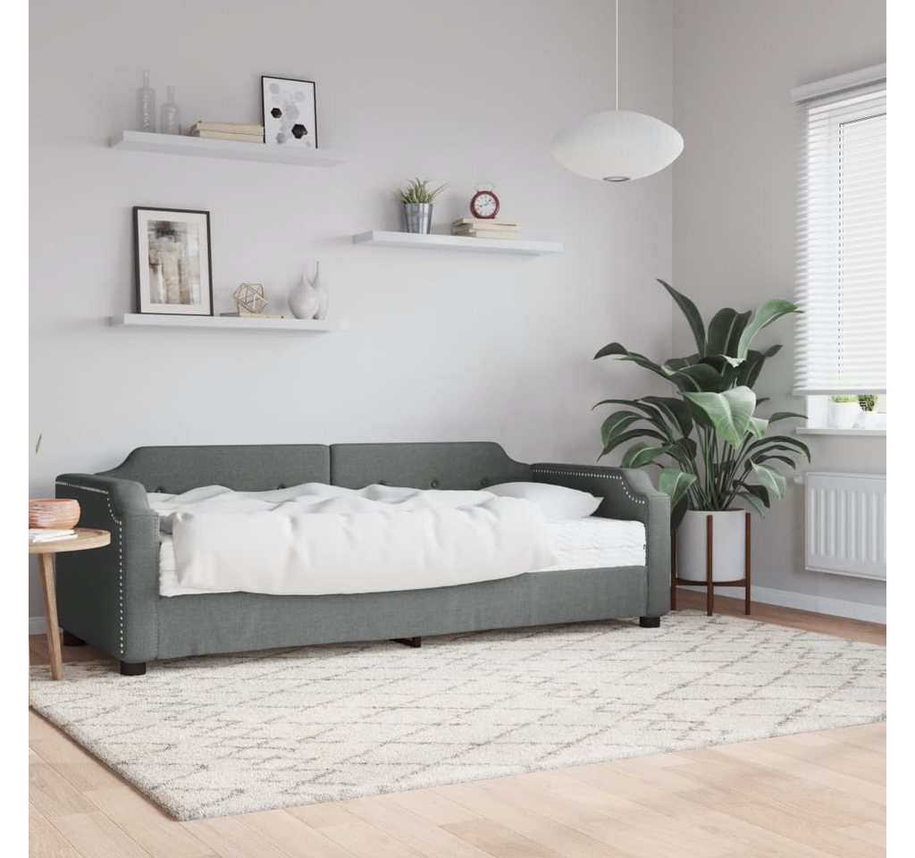 vidaXL Gästebett Gästebett Tagesbett mit Matratze Dunkelgrau 80x200 cm Stof günstig online kaufen