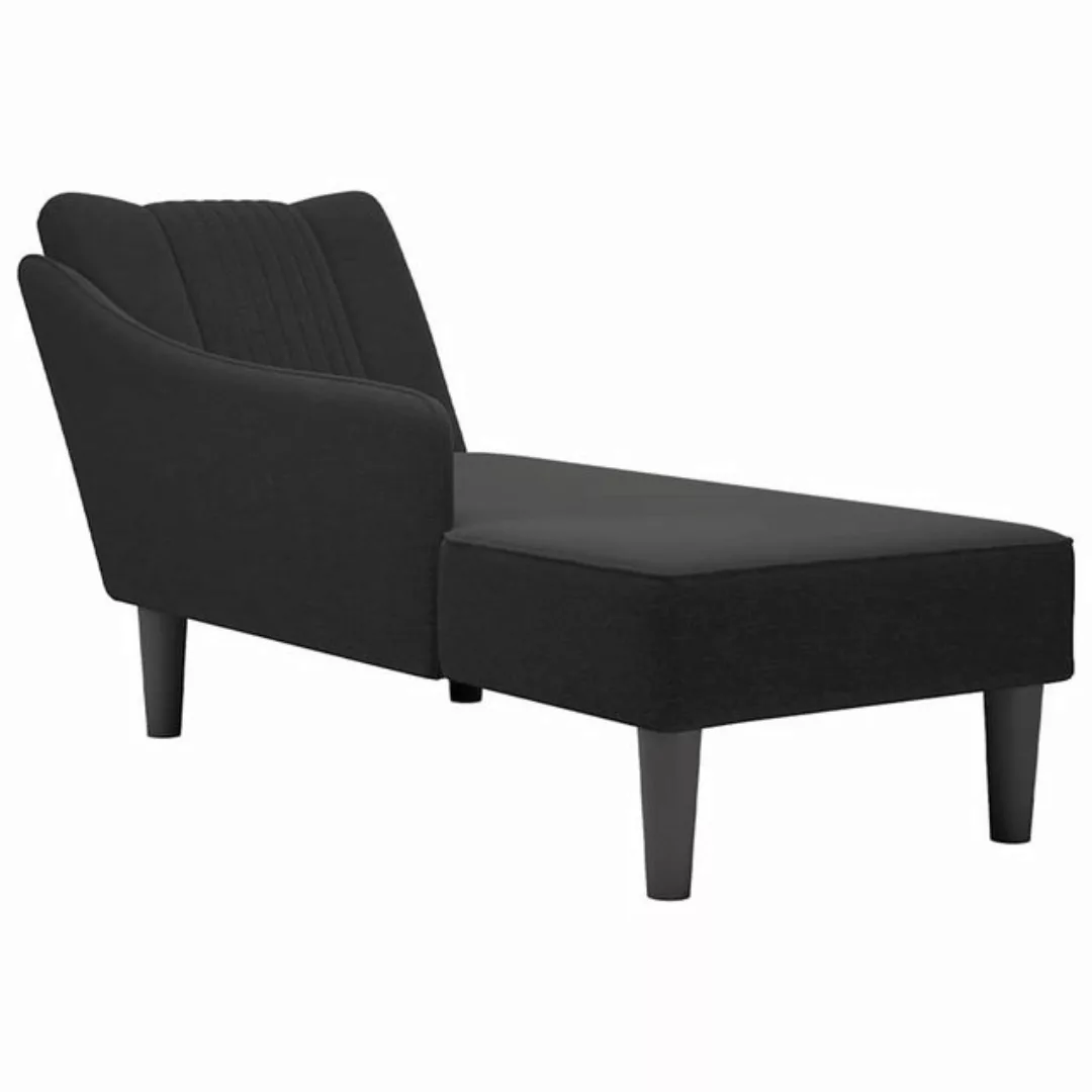 vidaXL Chaiselongue Chaiselongue mit Rechter Armlehne Schwarz Stoff, 1 Teil günstig online kaufen