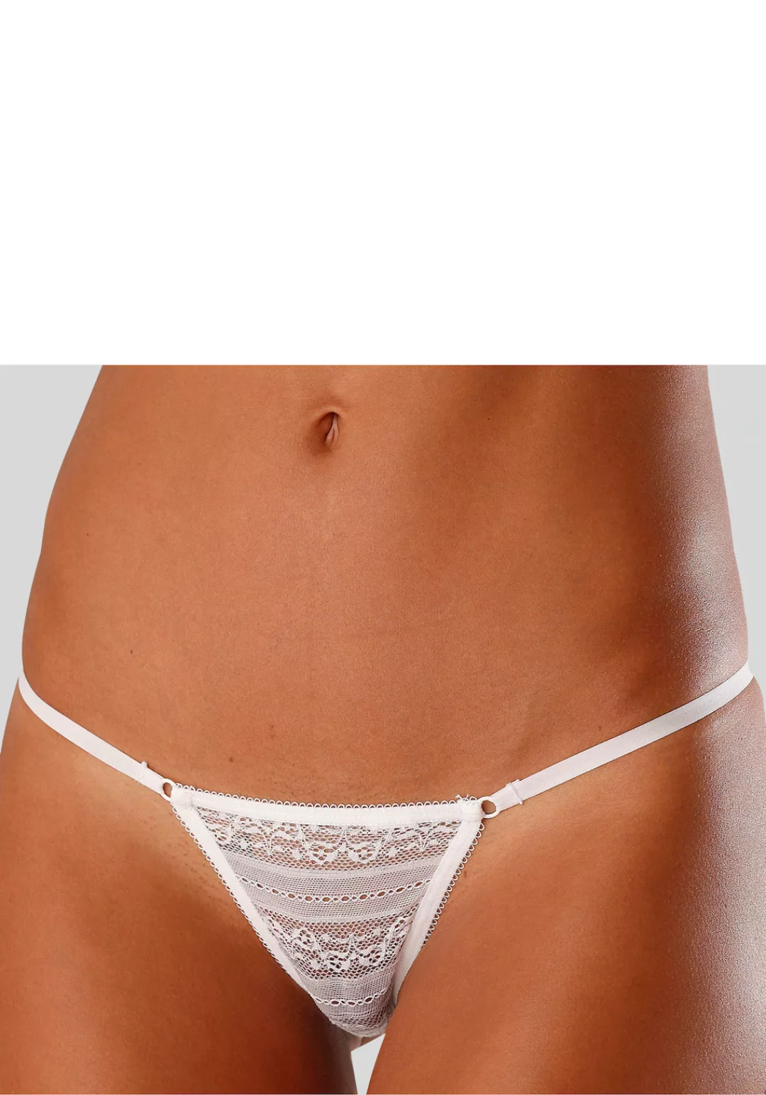 LASCANA Ministring, (2 St.), aus leicht transparenter Spitze mit Bändern günstig online kaufen