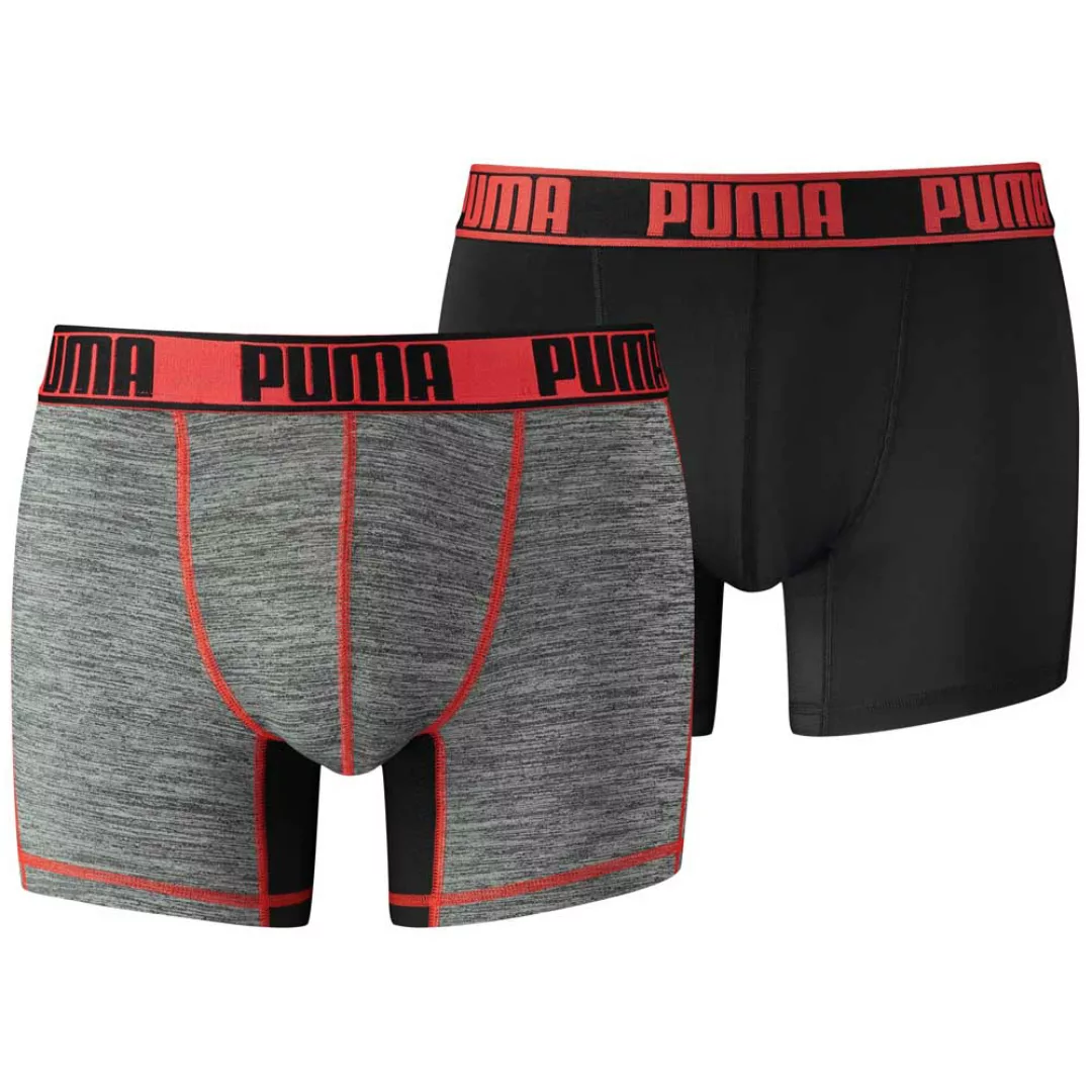 PUMA Grizzly Herren Boxer Shorts (2er Pack) | Mit Aucun | Rot/Schwarz | Grö günstig online kaufen