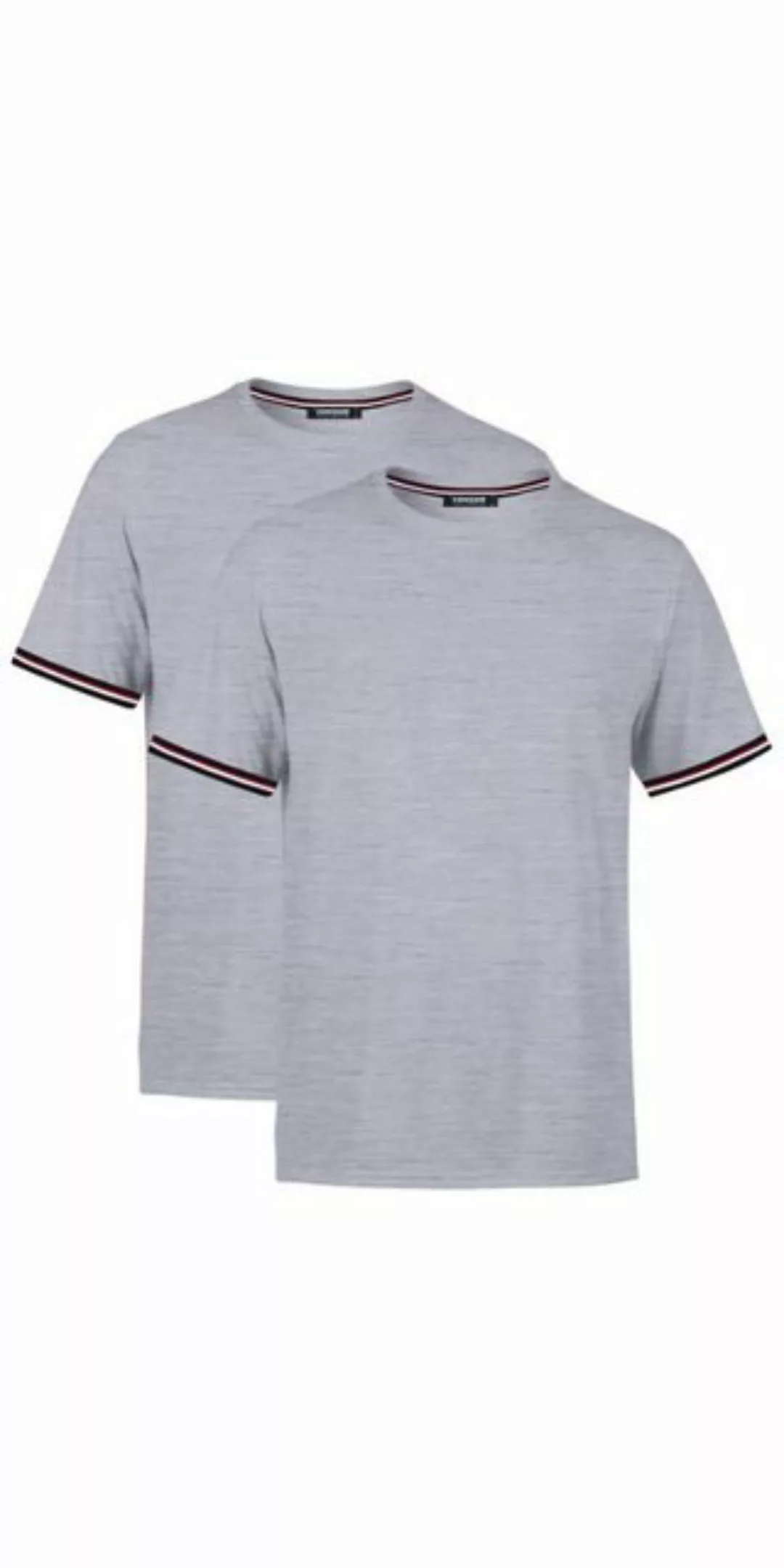 COMEOR T-Shirt Basic Herren Kurzarm Rundhalls (Packung, 2-tlg) mit gestreif günstig online kaufen