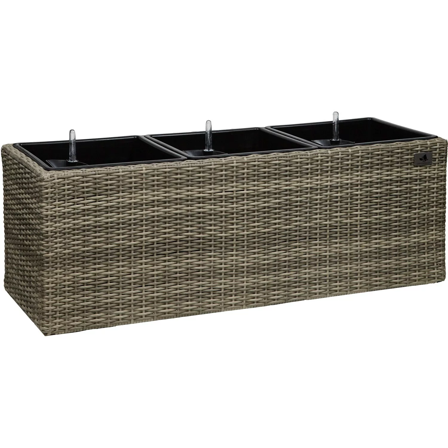 Gartenfreude Pflanzkübel Polyrattan Blumenkasten grau günstig online kaufen