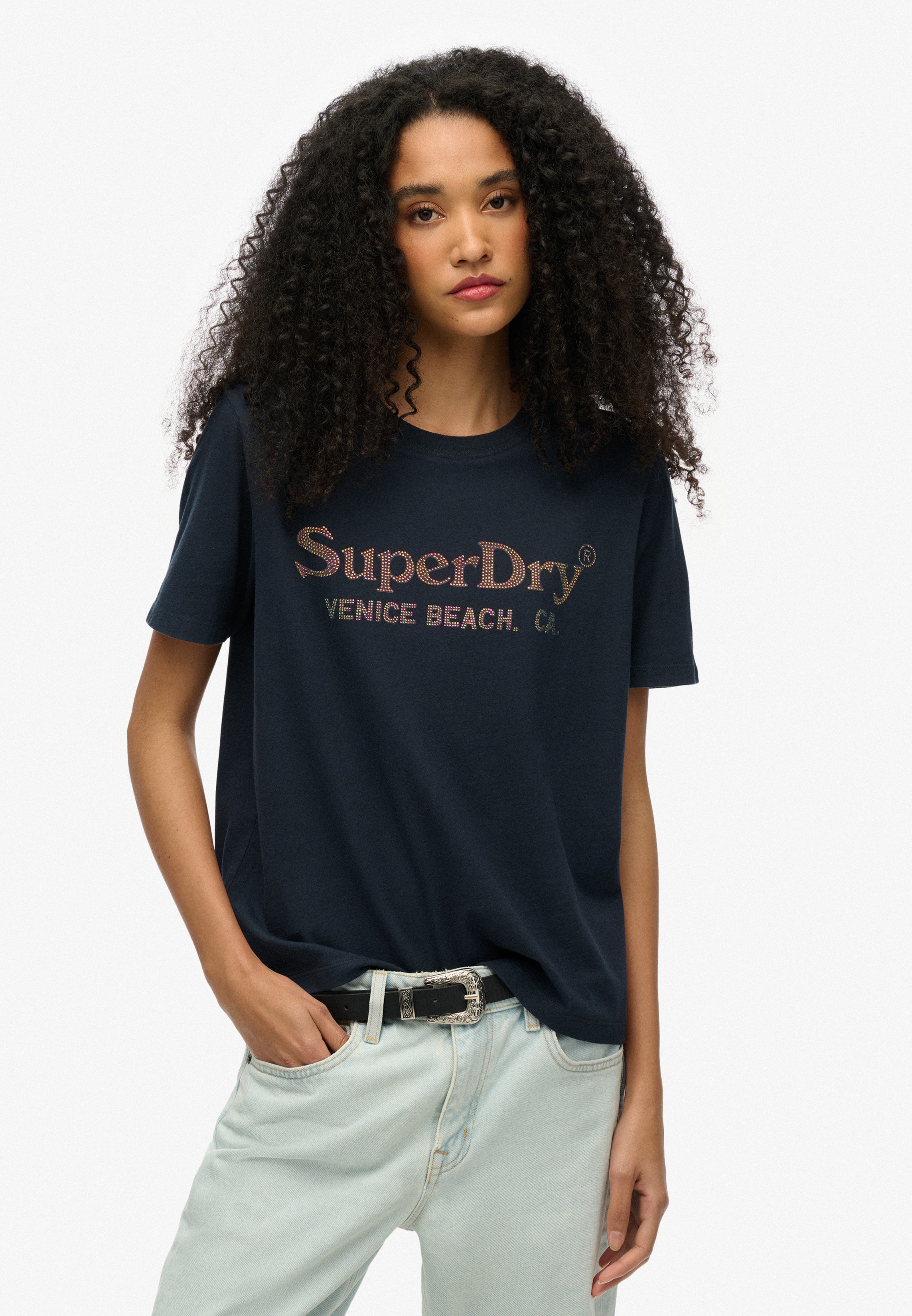 Superdry Kurzarmshirt "VENUE METALLIC RELAXED TEE" günstig online kaufen