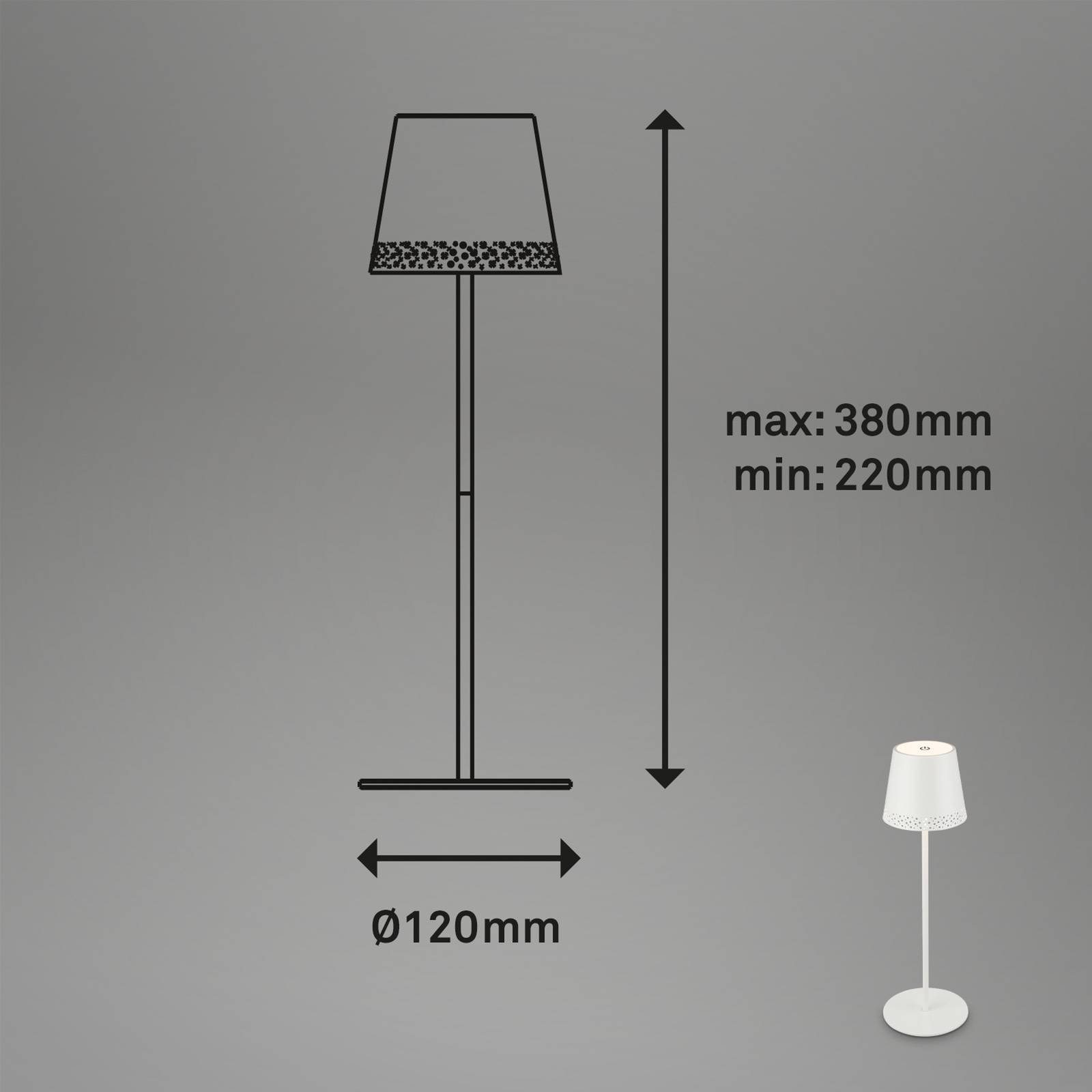 LED-Tischleuchte Kiki mit Akku 3.000K, weiß günstig online kaufen