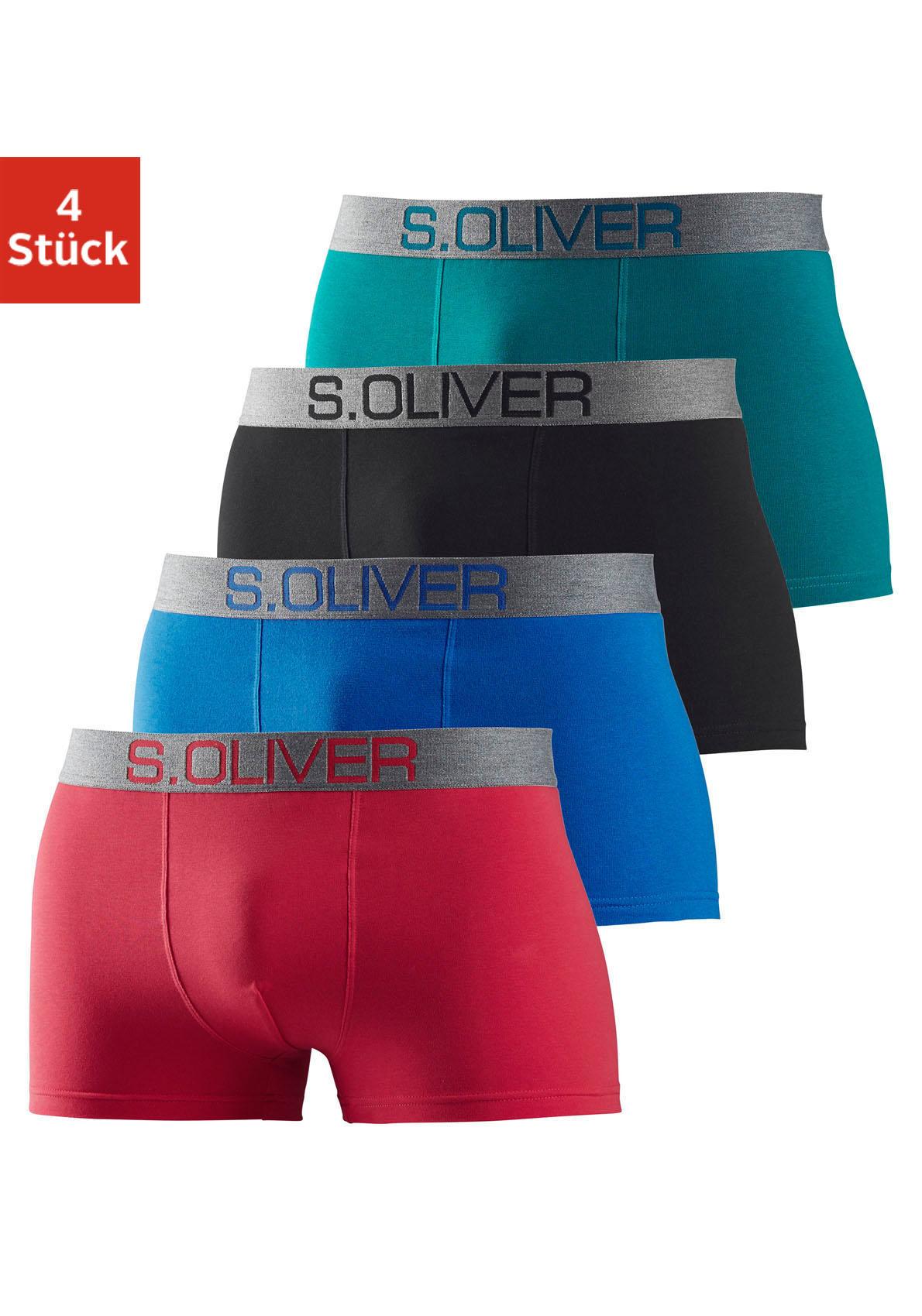 s.Oliver Boxer "Boxershorts für Herren", (Packung, 4 St.), mit kontrastfarb günstig online kaufen