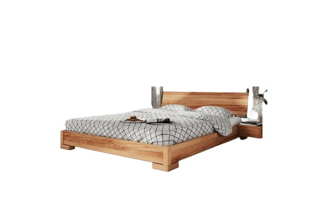 Natur24 Einzelbett Bett Bento 3 Sonderlänge 120x220 Kernbuche Holzkopfteil günstig online kaufen