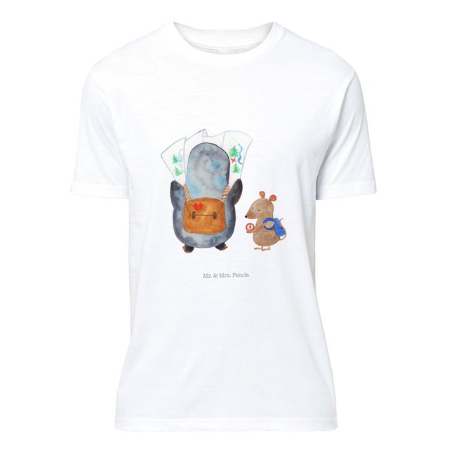 Mr. & Mrs. Panda T-Shirt Pinguin & Maus Wanderer - Weiß - Geschenk, Abenteu günstig online kaufen