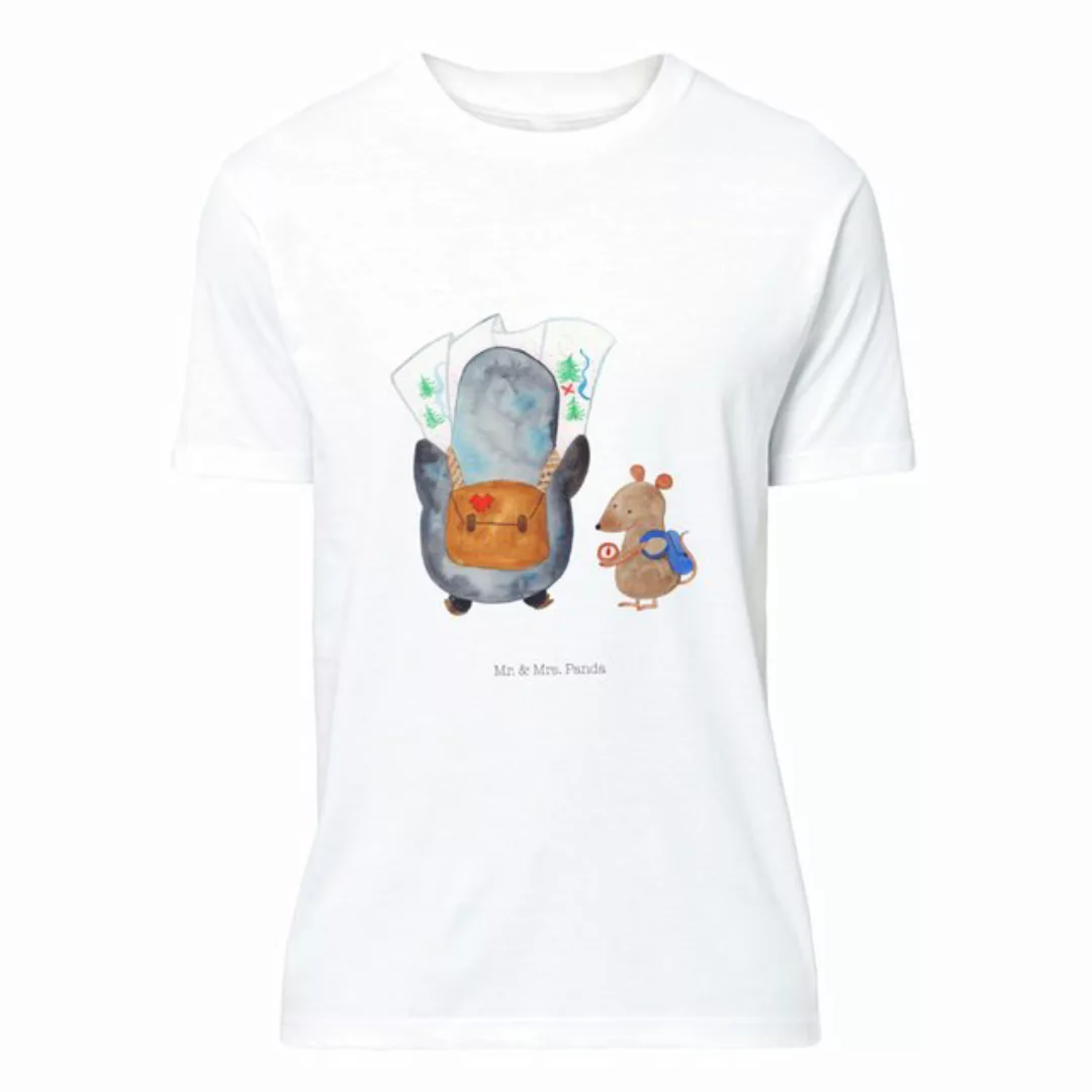 Mr. & Mrs. Panda T-Shirt Pinguin & Maus Wanderer - Weiß - Geschenk, Abenteu günstig online kaufen