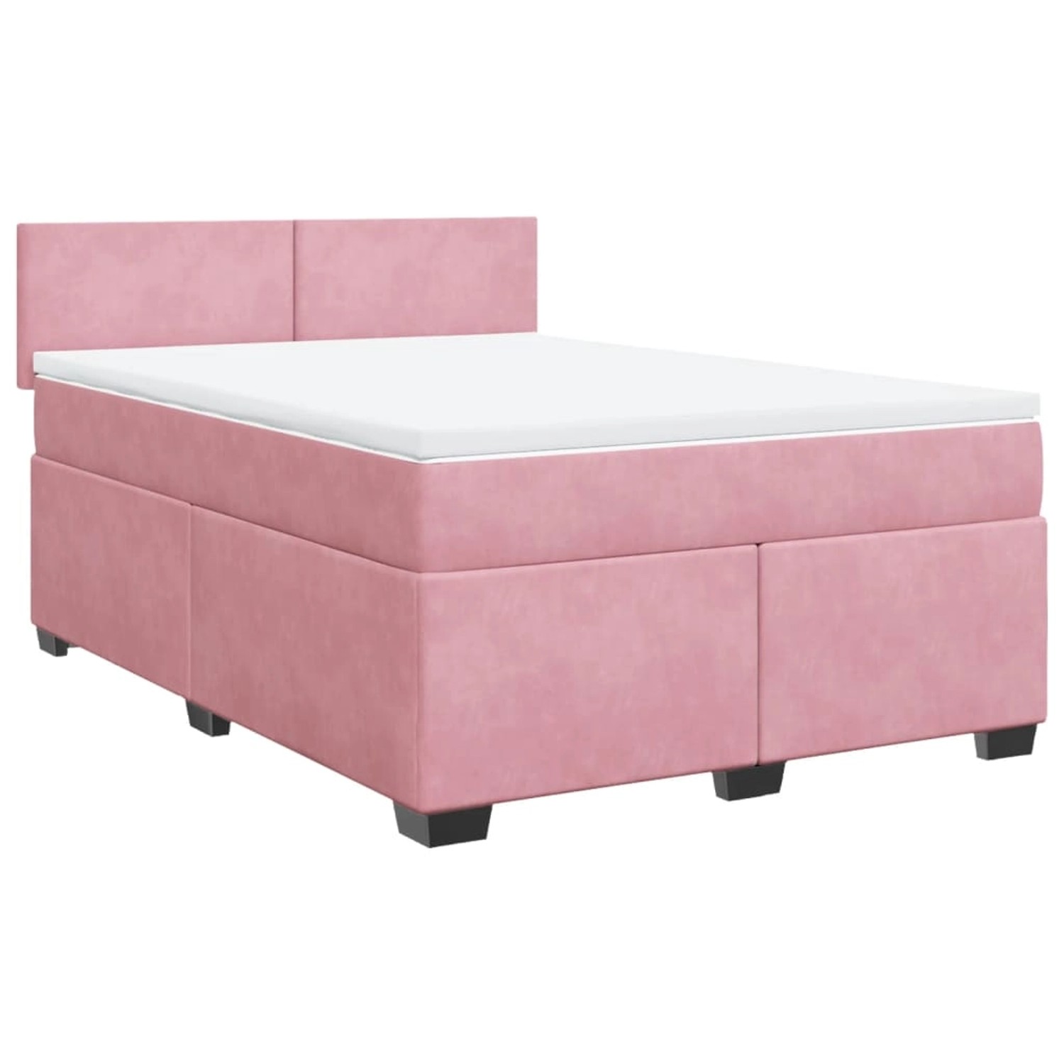 vidaXL Boxspringbett mit Matratze Rosa 160x200 cm Samt2100431 günstig online kaufen