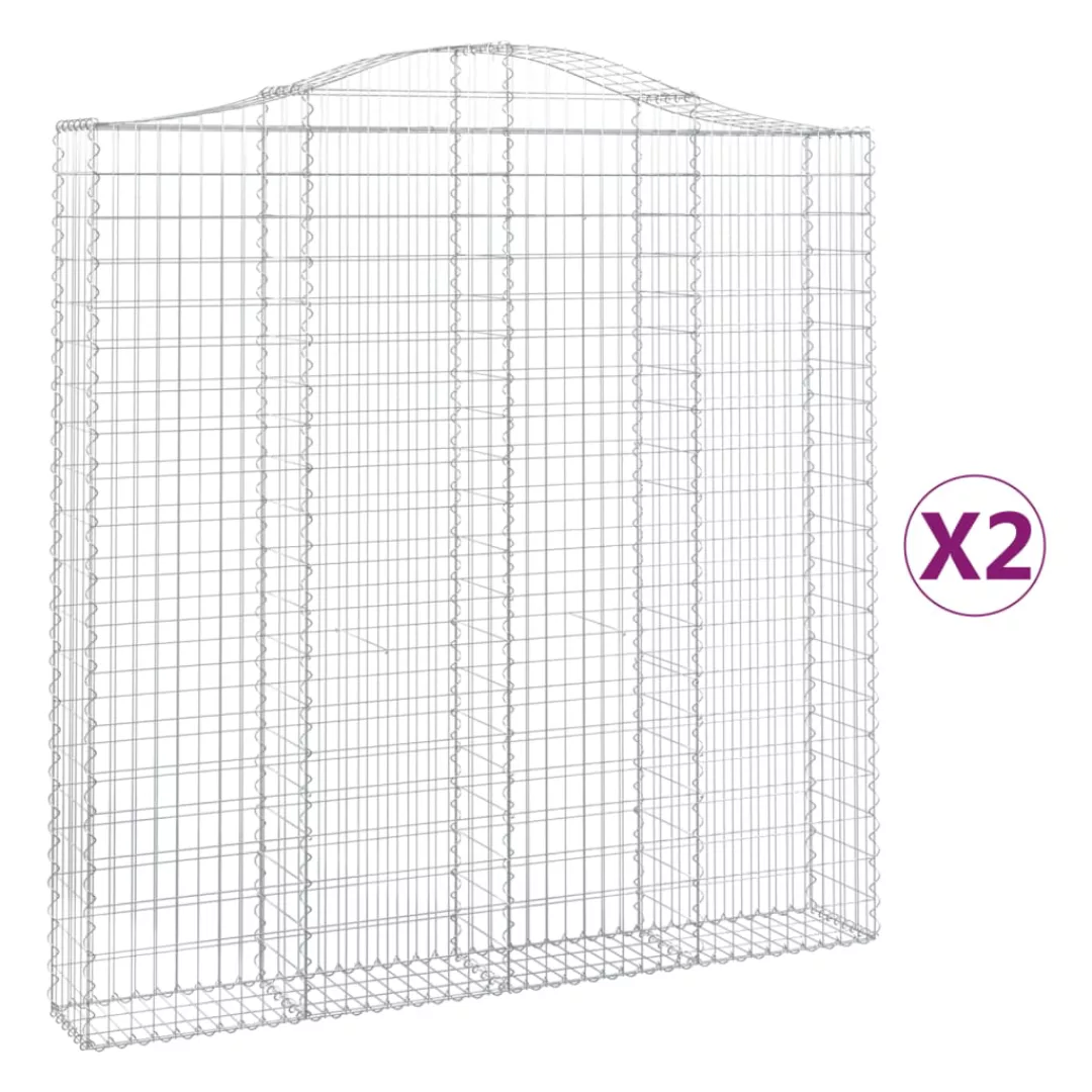 Vidaxl Gabionen Mit Hochbogen 2 Stk. 200x30x200/220cm Verzinktes Eisen günstig online kaufen