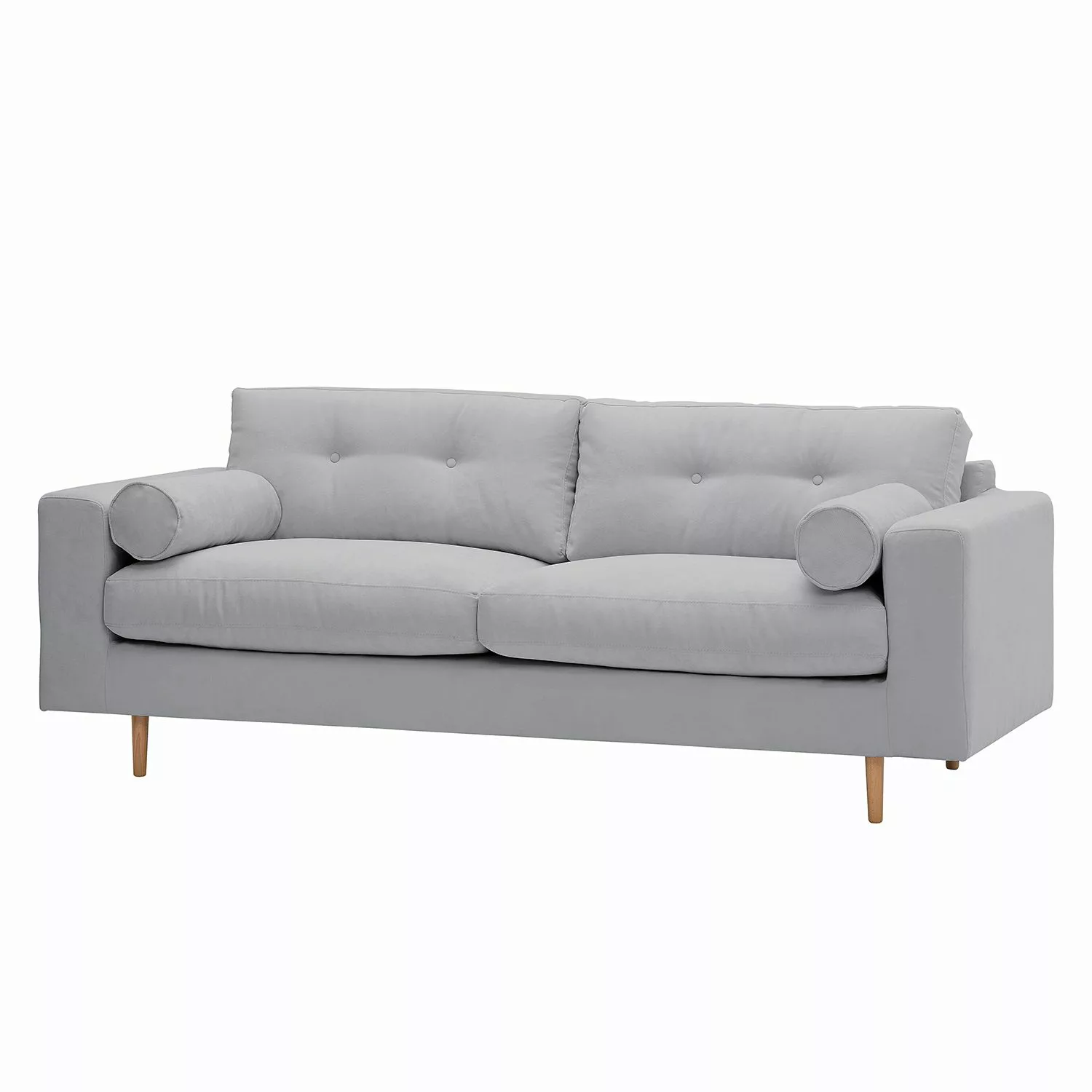 home24 Studio Copenhagen Sofa Marlon 3-Sitzer Grau Webstoff 214x80x90 cm günstig online kaufen