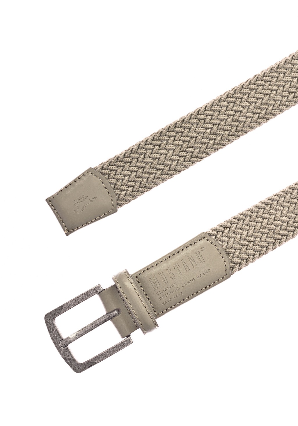 MUSTANG Flechtgürtel, Elastisch in Flechtoptik, mit markanten Lederdetails, günstig online kaufen