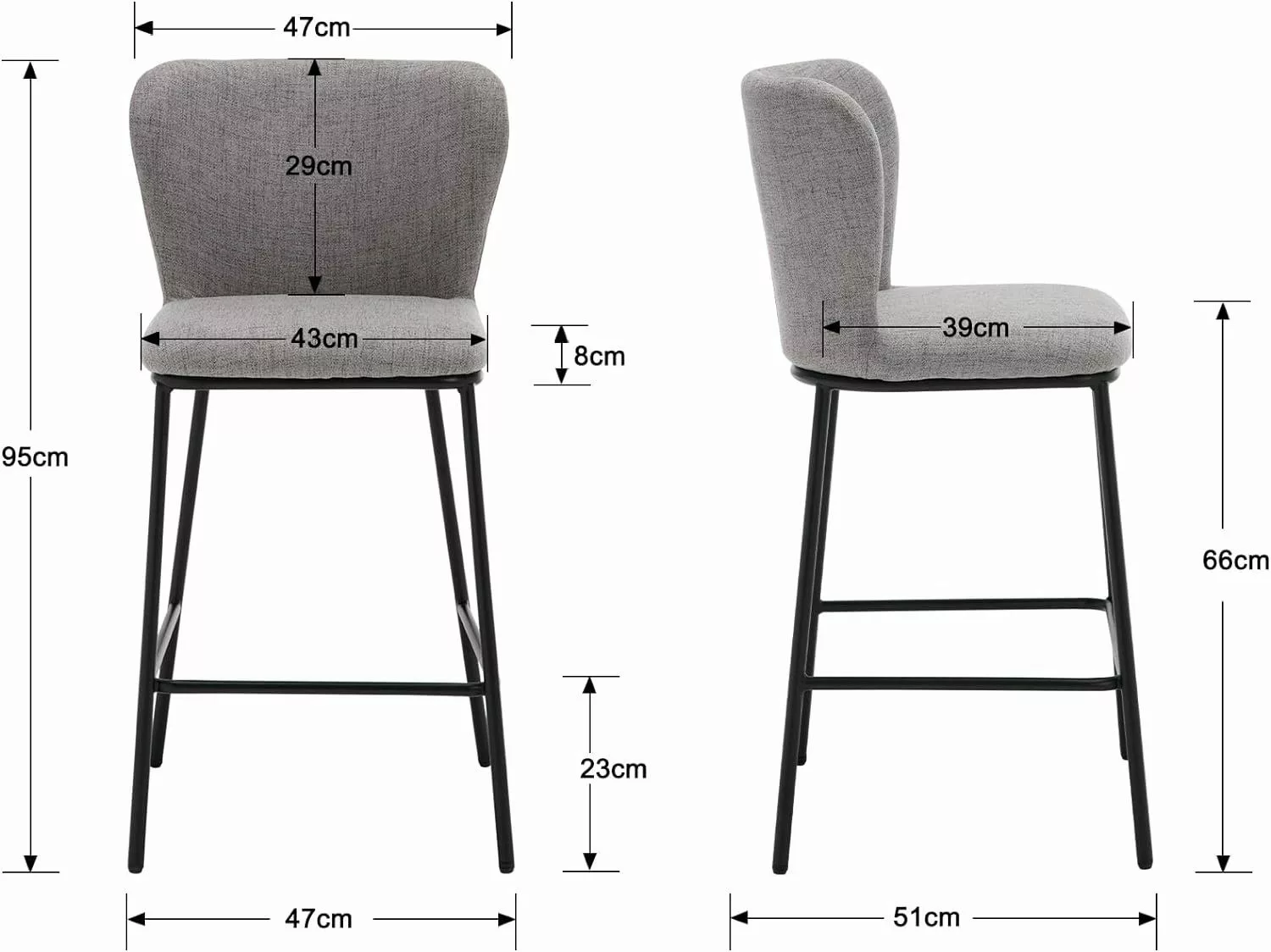 WAHSON OFFICE CHAIRS Barhocker Leinen Barstuhl günstig online kaufen