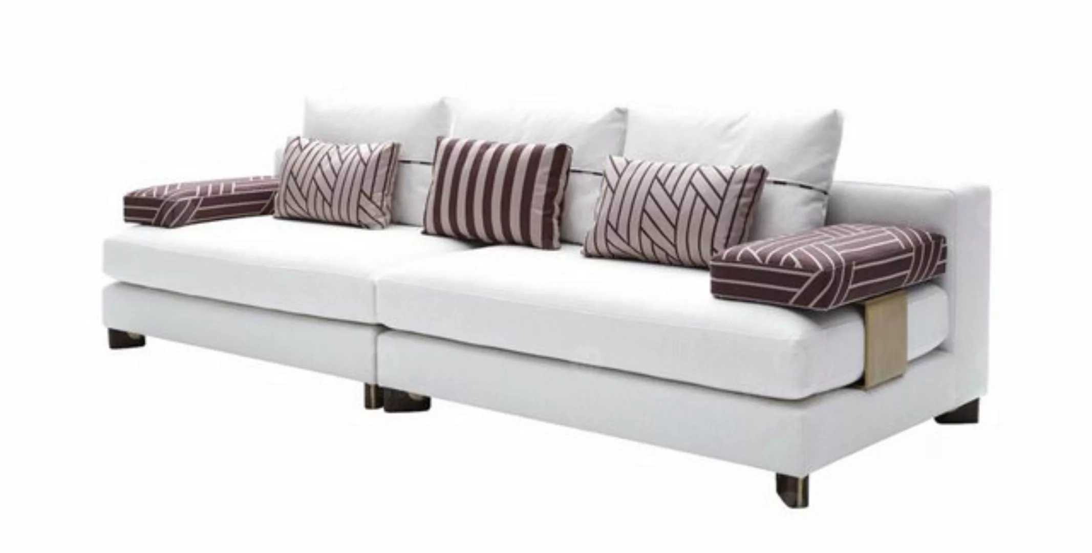 Xlmoebel 4-Sitzer Modernes weißes 4-Sitzer Polstersofa aus Stoff, 1 Teile, günstig online kaufen