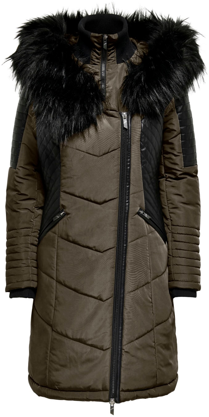 ONLY Steppmantel "ONLNEWLINETTE FUR HOOD COAT OTW" günstig online kaufen