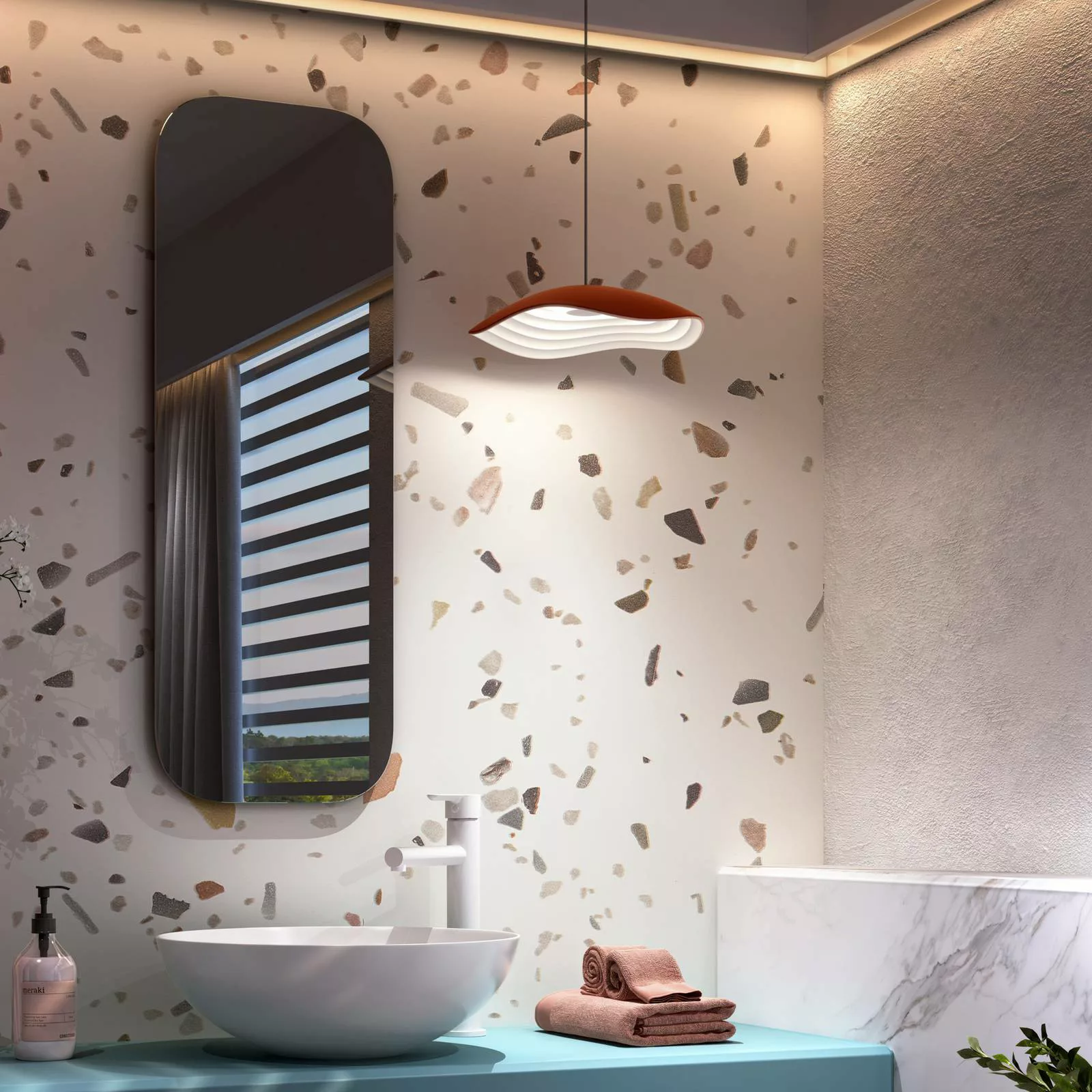 Bover LED-Einbau-Hängelampe Valentina S24, terracotta/weiß günstig online kaufen