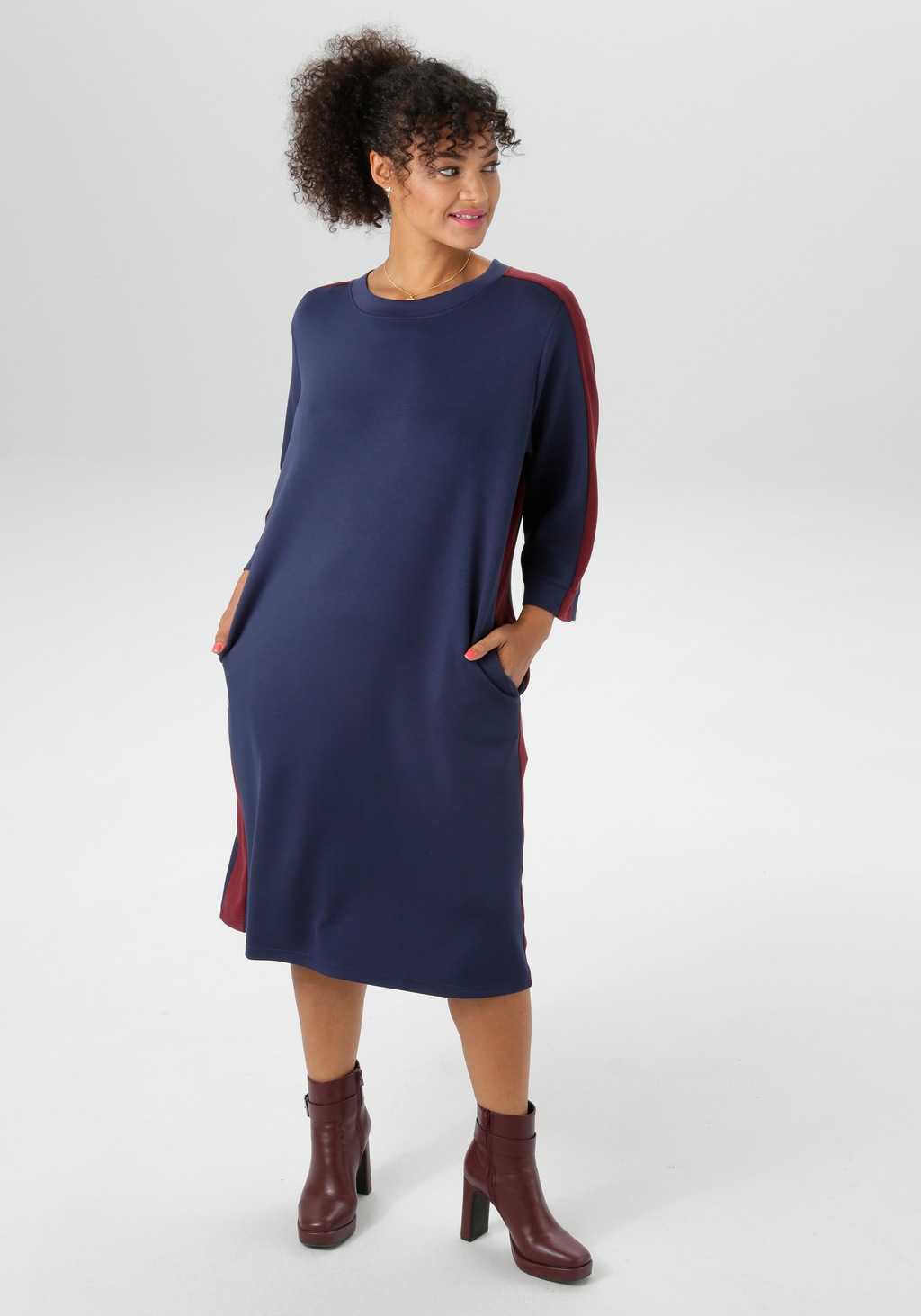 Aniston PLUS Sweatkleid, aus super weichen, elastischen Jersey-Qualität - N günstig online kaufen
