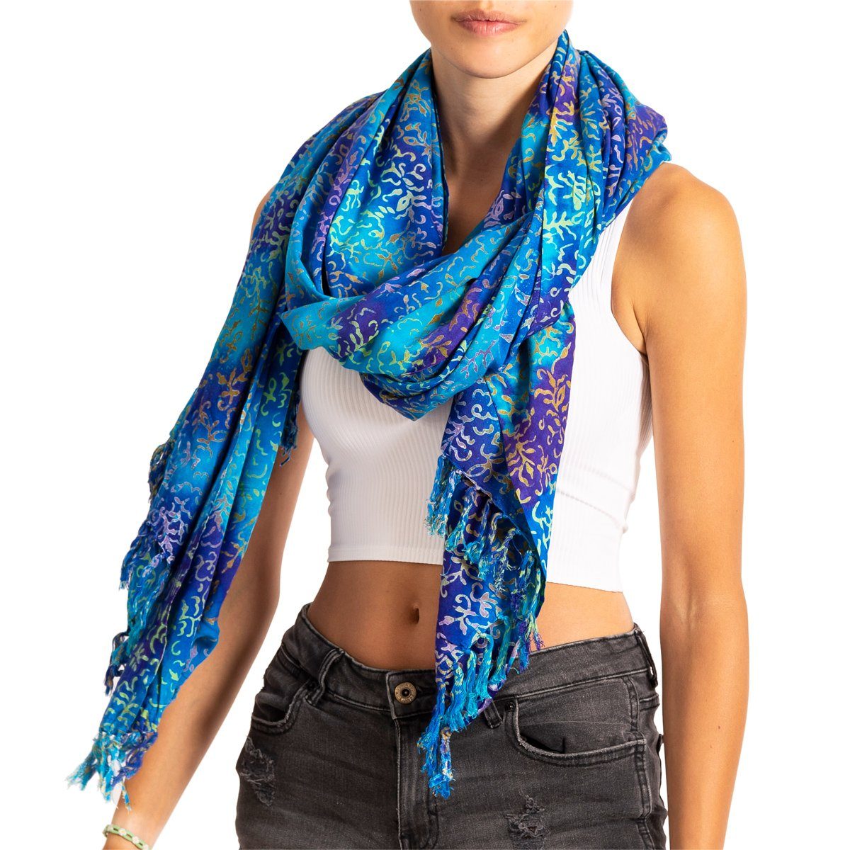 PANASIAM Pareo Sarong Wachsbatik Blautöne aus günstig online kaufen