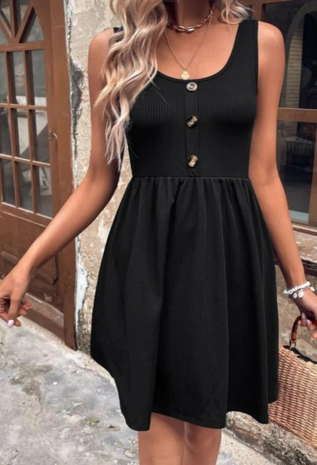 SEGUEN Sommerkleid Lässiges, einfarbiges Sommerkleid im Sommerstil (Stylisc günstig online kaufen