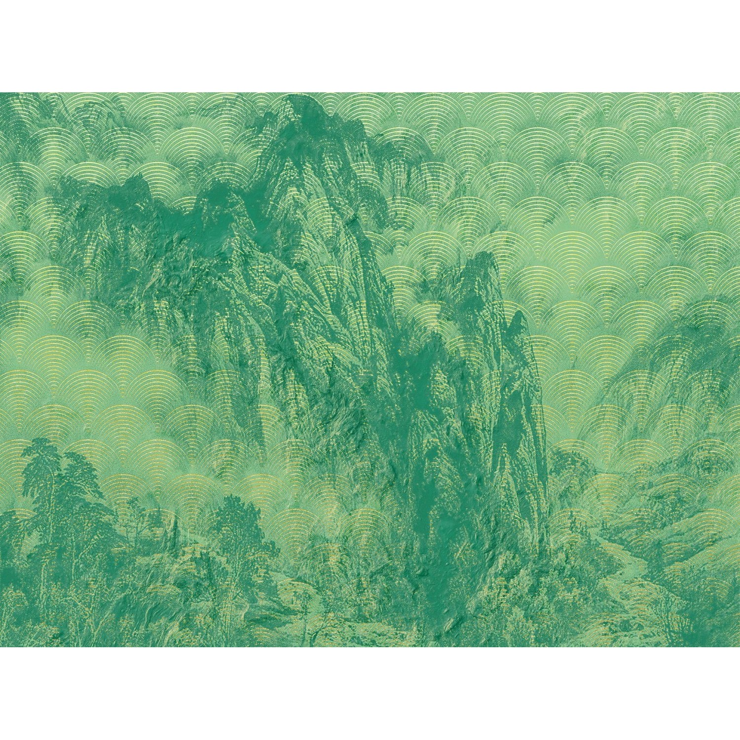 Sanders & Sanders Fototapete Künstlerisch Grün 400 x 280 cm 611856 günstig online kaufen
